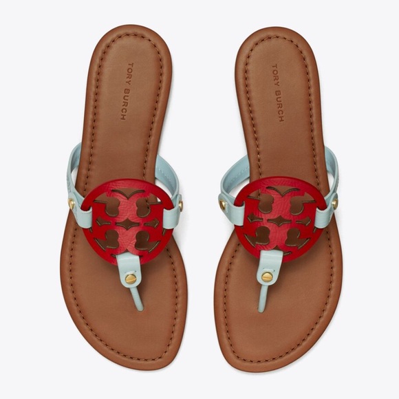 Tory Burch leather miller sandals - sea bubble size 8 - Picture 1 of 6